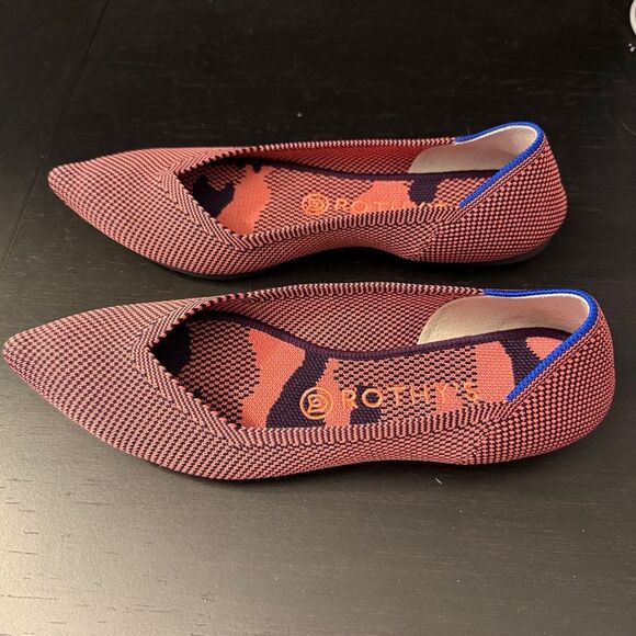 Rothy’s The Point Retired Optic Rose Double Stitch Ballet Flats Women’s Size 8 - Picture 8 of 8